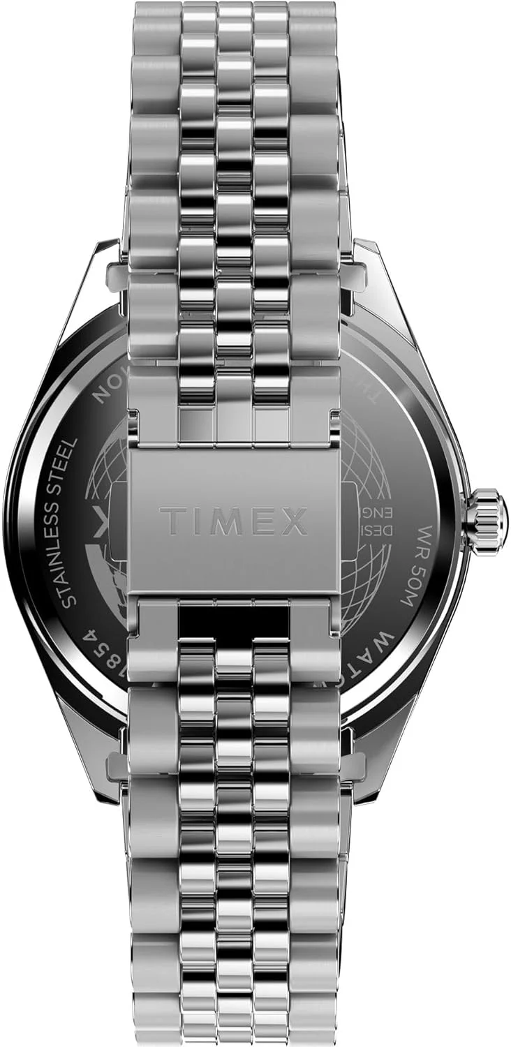 ساعت مچی آنالوگ مردانه TIMEX Legacy با صفحه گرد صورتی و بند استیل ضد زنگ نقره ای مقاوم در برابر آب - TW2W42700UJ ساعت مچی آنالوگ مردانه TIMEX Legacy با صفحه گرد صورتی و بند استیل ضد زنگ نقره ای مقاوم در برابر آب - TW2W42700UJ