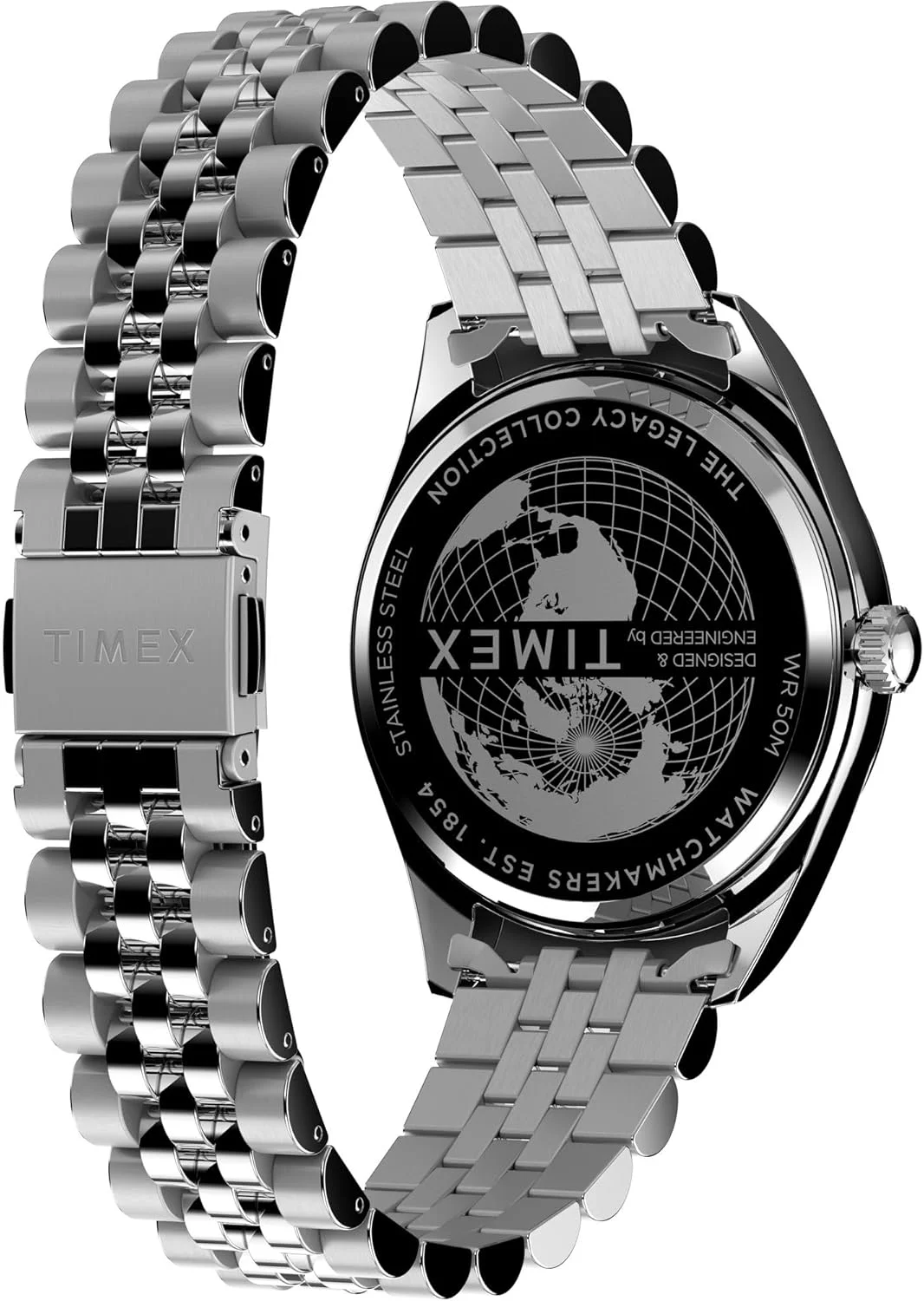 ساعت مچی آنالوگ مردانه TIMEX Legacy با صفحه گرد صورتی و بند استیل ضد زنگ نقره ای مقاوم در برابر آب - TW2W42700UJ ساعت مچی آنالوگ مردانه TIMEX Legacy با صفحه گرد صورتی و بند استیل ضد زنگ نقره ای مقاوم در برابر آب - TW2W42700UJ