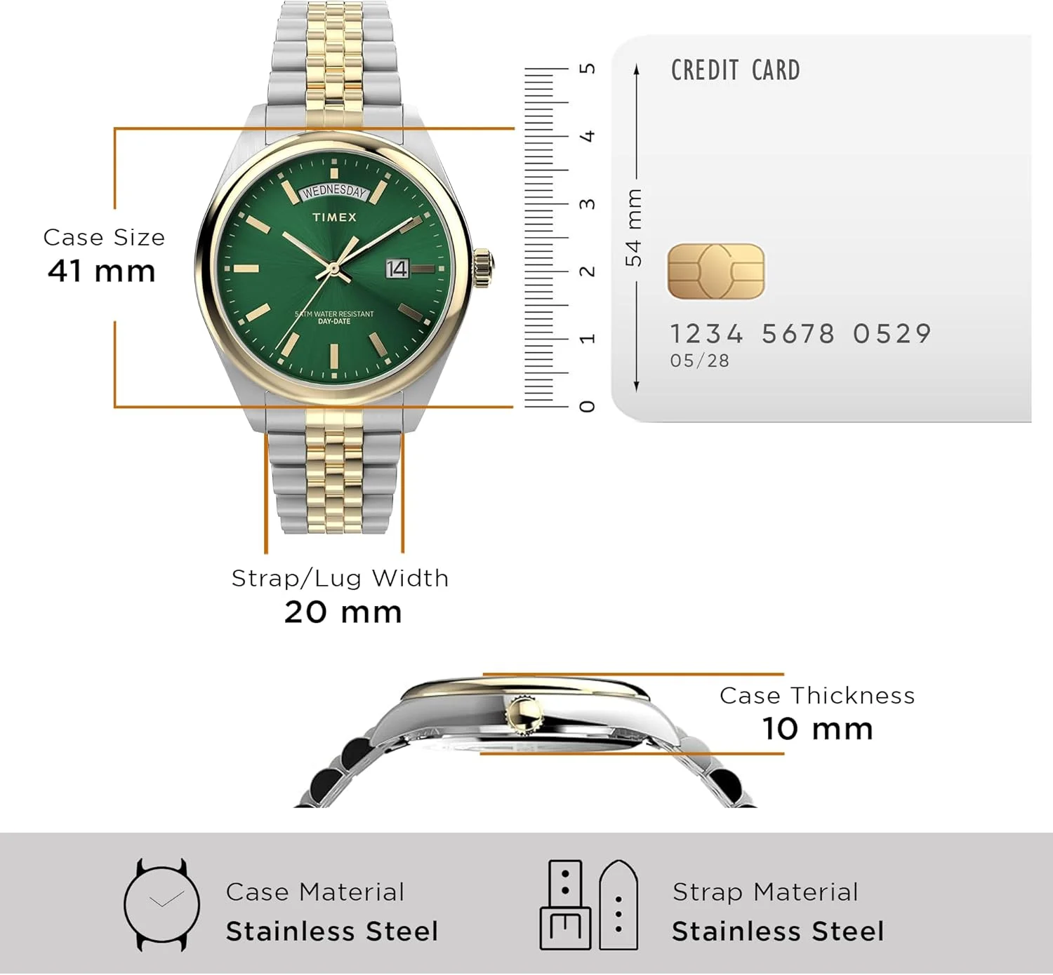 ساعت مچی آنالوگ مردانه TIMEX Legacy با صفحه گرد سبز و بند دستبند استیل ضد زنگ چند رنگ مقاوم در برابر آب - TW2W42800UJ ساعت مچی آنالوگ مردانه TIMEX Legacy با صفحه گرد سبز و بند دستبند استیل ضد زنگ چند رنگ مقاوم در برابر آب - TW2W42800UJ