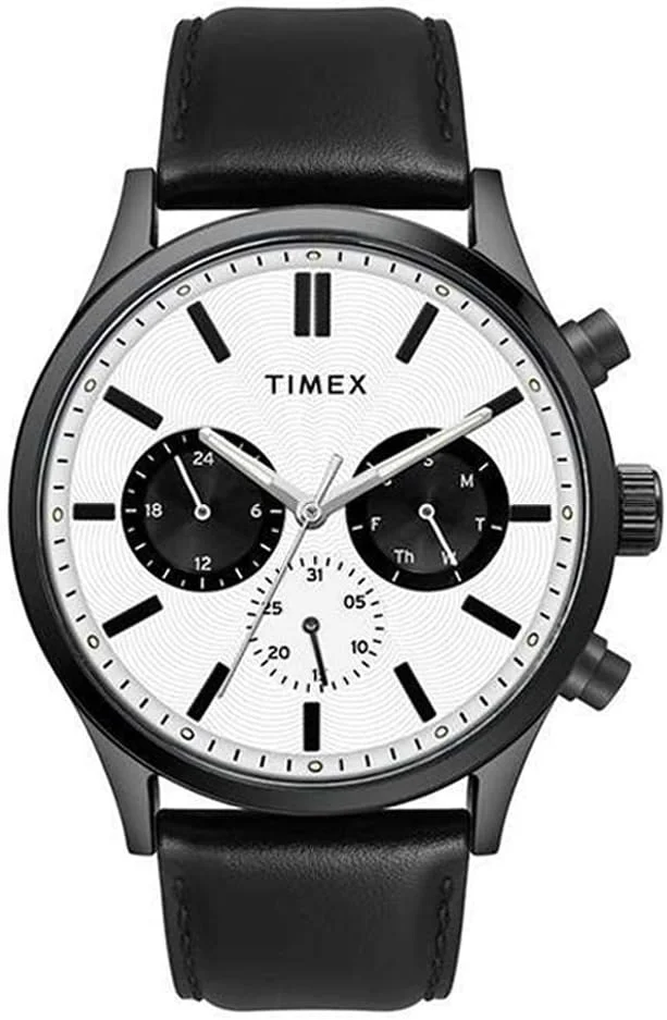 ساعت مچی آنالوگ مردانه TIMEX با صفحه گرد و ضد آب، نقره ای، ساعت آنالوگ