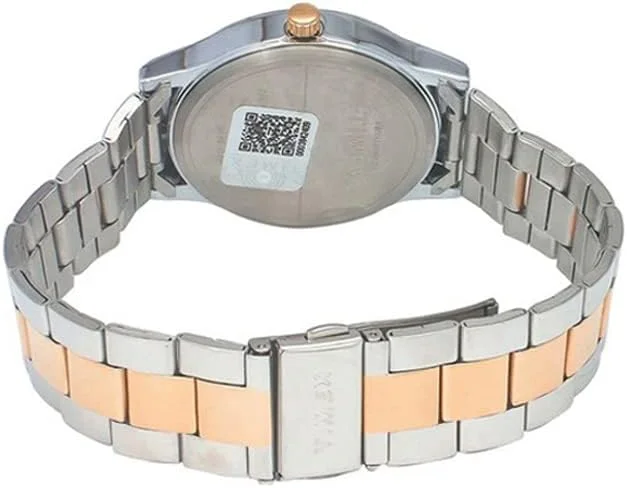 ساعت مچی آنالوگ مردانه TIMEX با صفحه نقره ای گرد و بند دستبند استیل دو رنگ مقاوم در برابر آب - TW0TG8308 ساعت مچی آنالوگ مردانه TIMEX با صفحه نقره ای گرد و بند دستبند استیل دو رنگ مقاوم در برابر آب - TW0TG8308