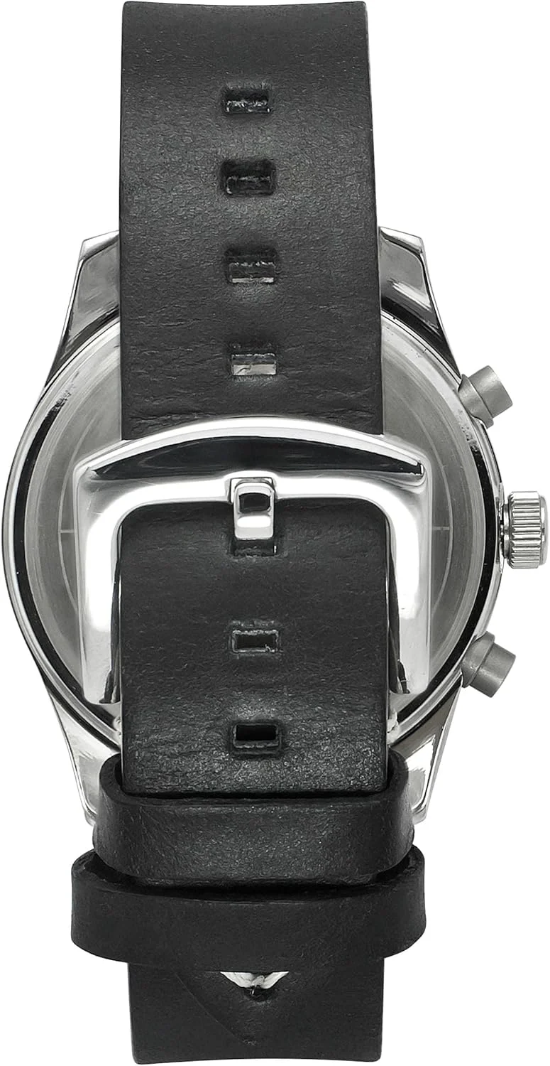 ساعت مچی آنالوگ مردانه TIMEX با صفحه گرد مشکی و بند چرمی مشکی مقاوم در برابر آب - TWEG19500