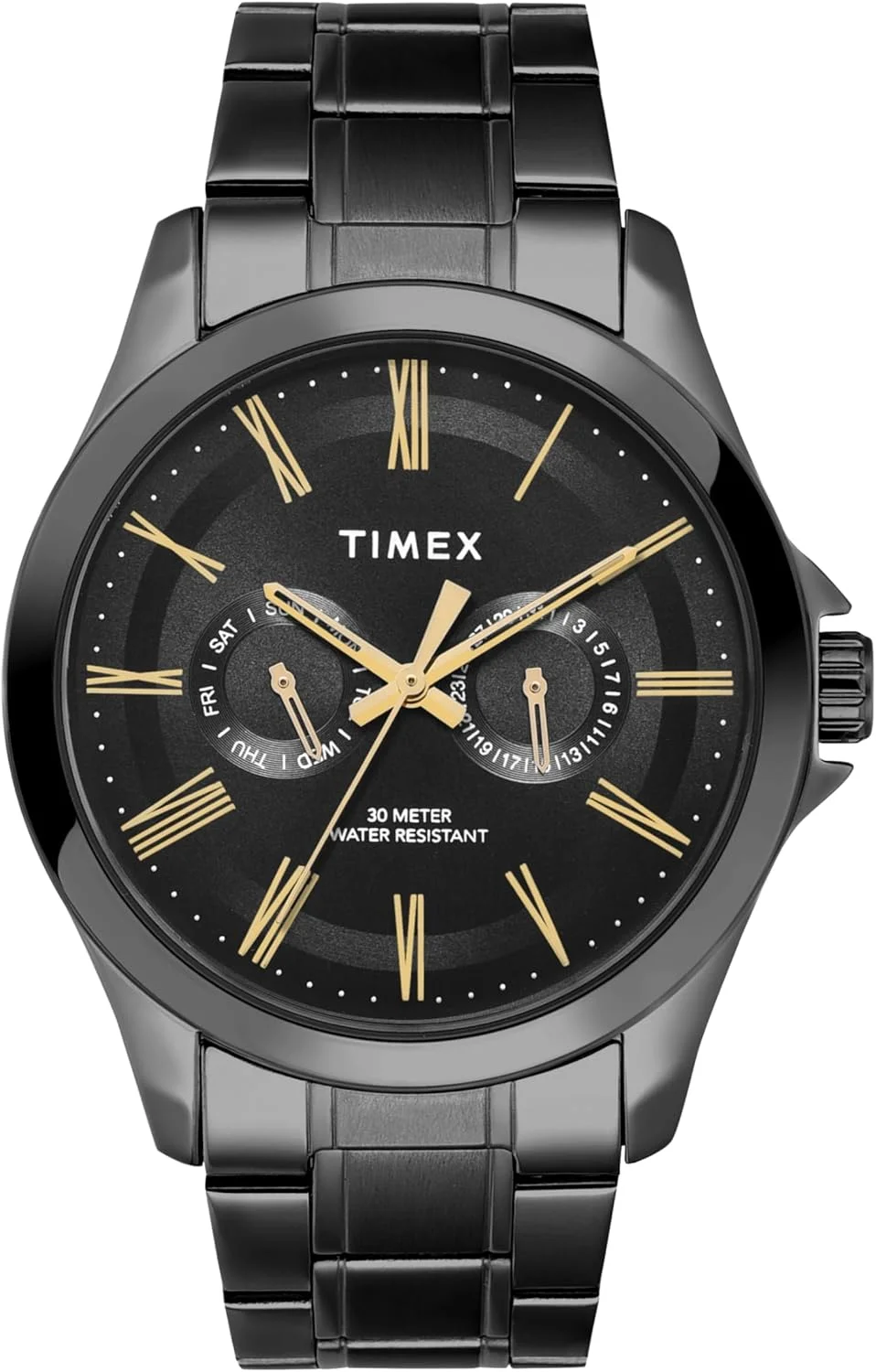 ساعت مچی آنالوگ مردانه TIMEX Classics با صفحه گرد و ضد آب، مشکی-1، سایزOne، کلاسیک