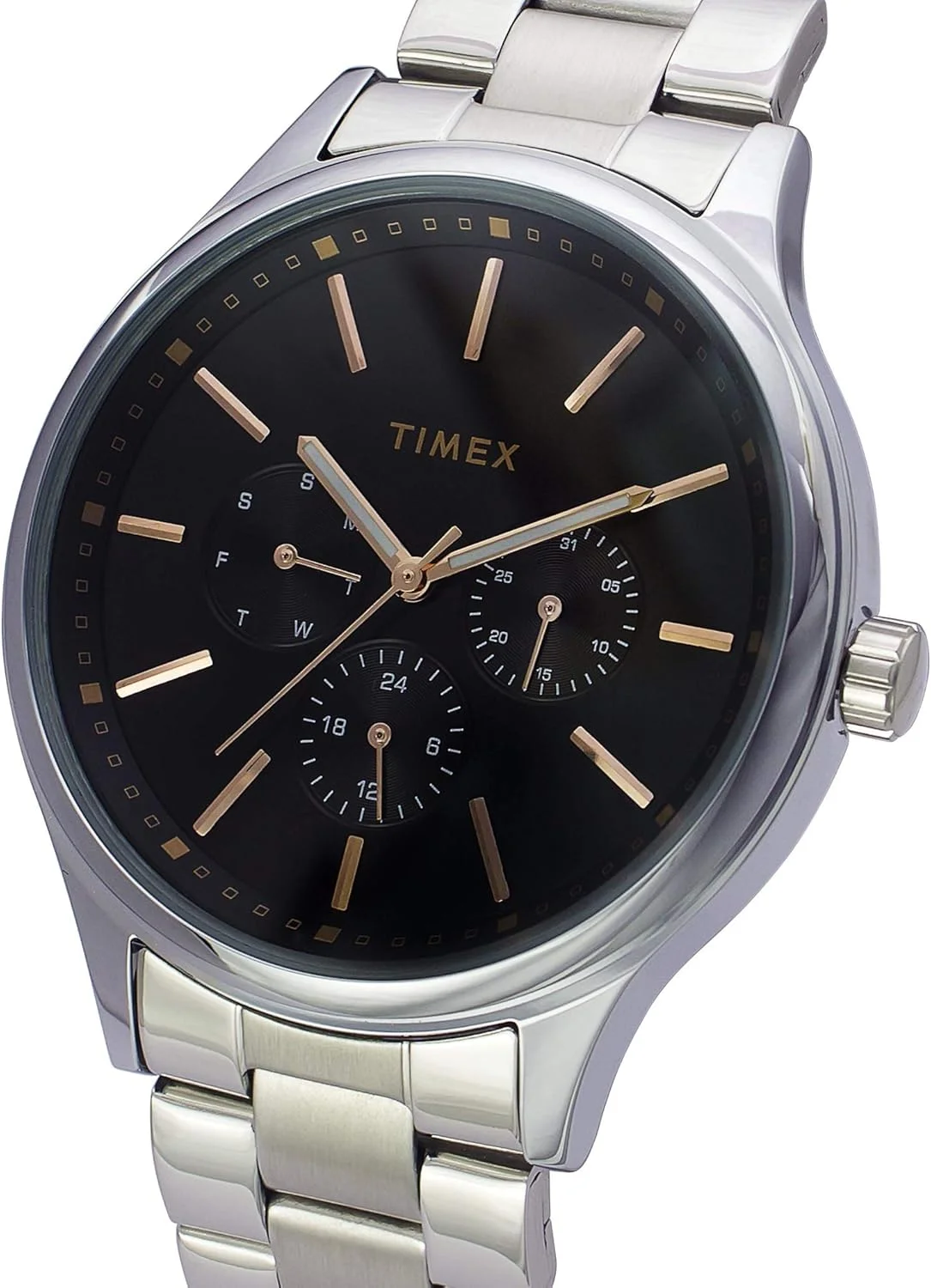 ساعت آنالوگ مردانه TIMEX با صفحه گرد و ضد آب، مشکی، کلاسیک
