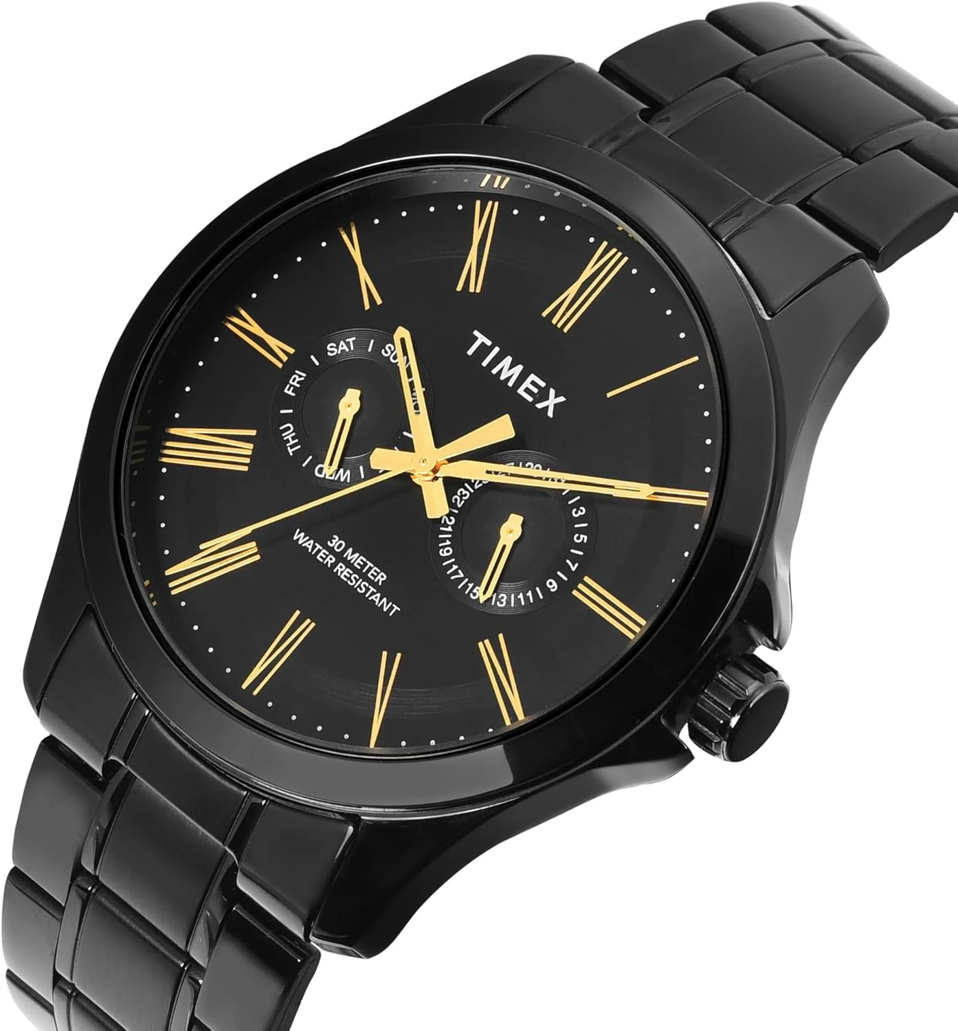 ساعت مچی آنالوگ مردانه TIMEX Classics با صفحه گرد و ضد آب، مشکی-1، سایزOne، کلاسیک ساعت مچی آنالوگ مردانه TIMEX Classics با صفحه گرد و ضد آب، مشکی-1، سایزOne، کلاسیک