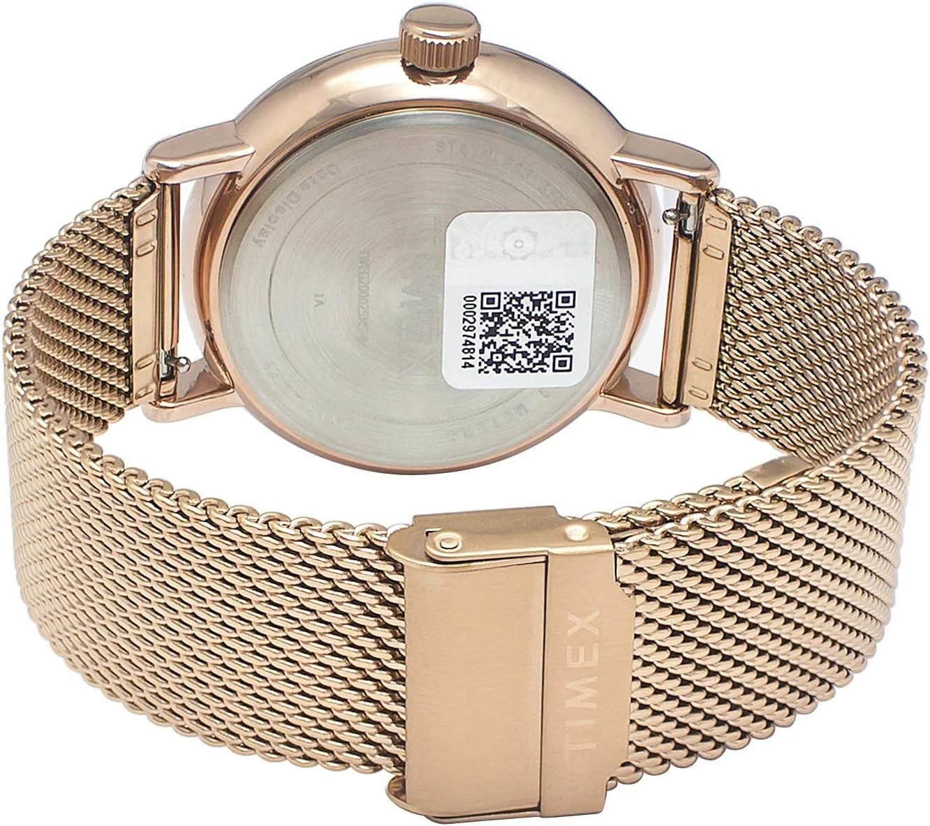 ساعت مچی آنالوگ مردانه TIMEX با صفحه گرد سفید و بند دستبند استیل رزگلد مقاوم در برابر آب - TWEG20002 ساعت مچی آنالوگ مردانه TIMEX با صفحه گرد سفید و بند دستبند استیل رزگلد مقاوم در برابر آب - TWEG20002