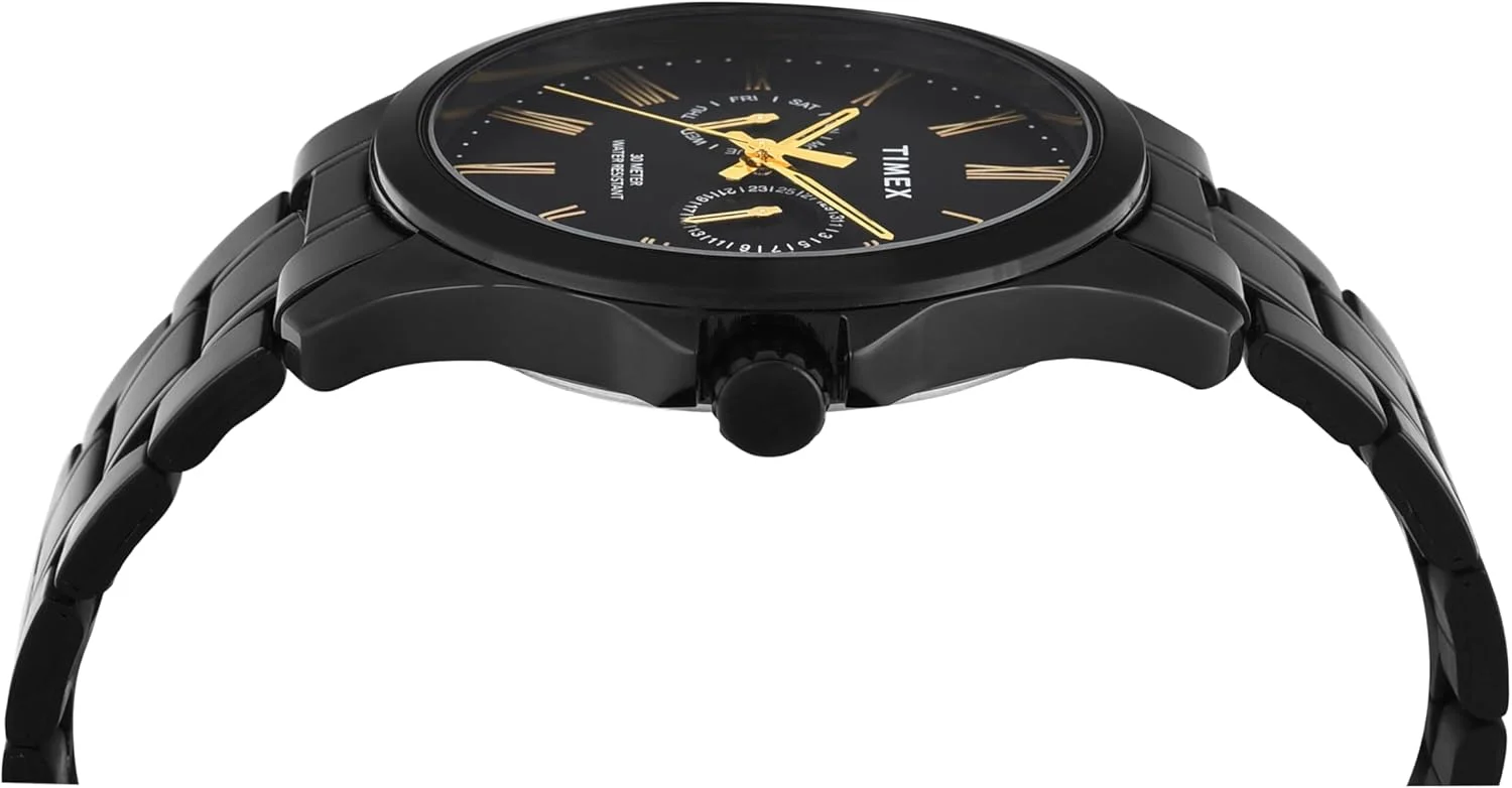ساعت مچی آنالوگ مردانه TIMEX Classics با صفحه گرد و ضد آب، مشکی-1، سایزOne، کلاسیک ساعت مچی آنالوگ مردانه TIMEX Classics با صفحه گرد و ضد آب، مشکی-1، سایزOne، کلاسیک