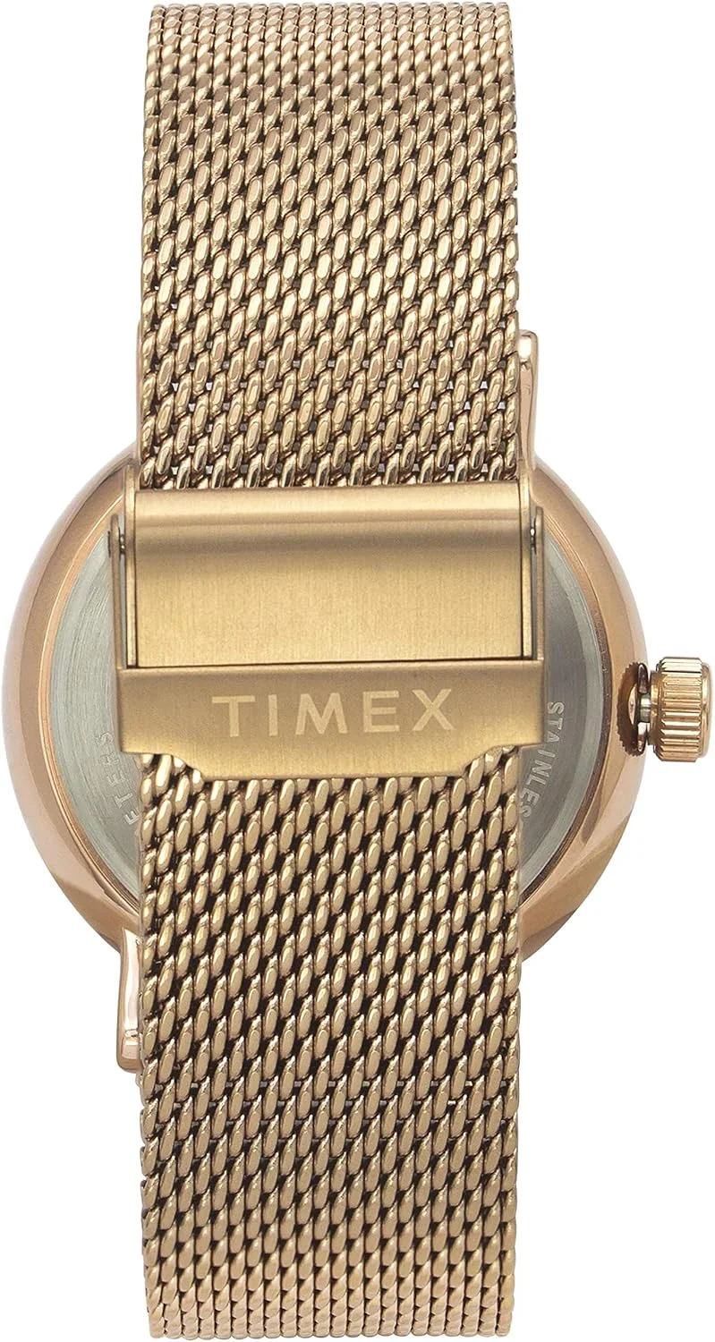 ساعت مچی آنالوگ مردانه TIMEX با صفحه گرد سفید و بند دستبند استیل رزگلد مقاوم در برابر آب - TWEG20002 ساعت مچی آنالوگ مردانه TIMEX با صفحه گرد سفید و بند دستبند استیل رزگلد مقاوم در برابر آب - TWEG20002