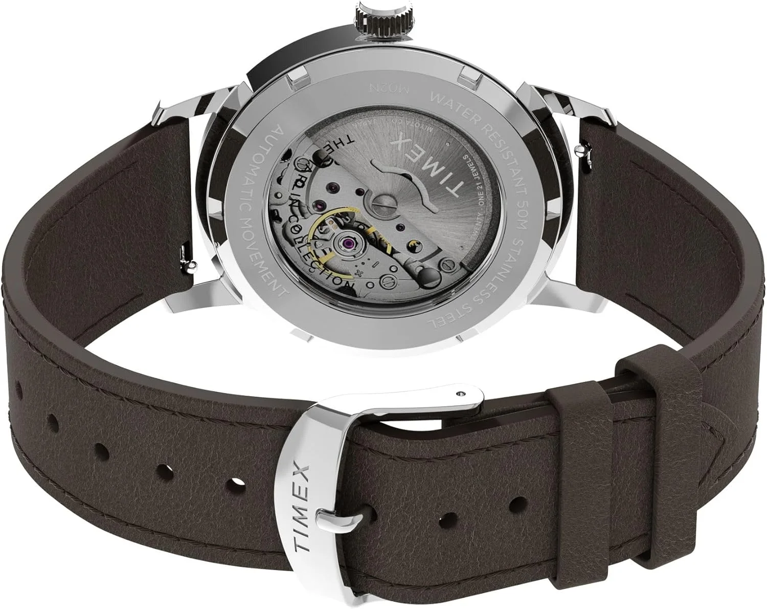 ساعت مچی مردانه اتوماتیک مکانیکی TIMEX Marlin با صفحه گرد آبی و بند چرمی قهوه ای مقاوم در برابر آب - TW2V44500U9 ساعت مچی مردانه اتوماتیک مکانیکی TIMEX Marlin با صفحه گرد آبی و بند چرمی قهوه ای مقاوم در برابر آب - TW2V44500U9