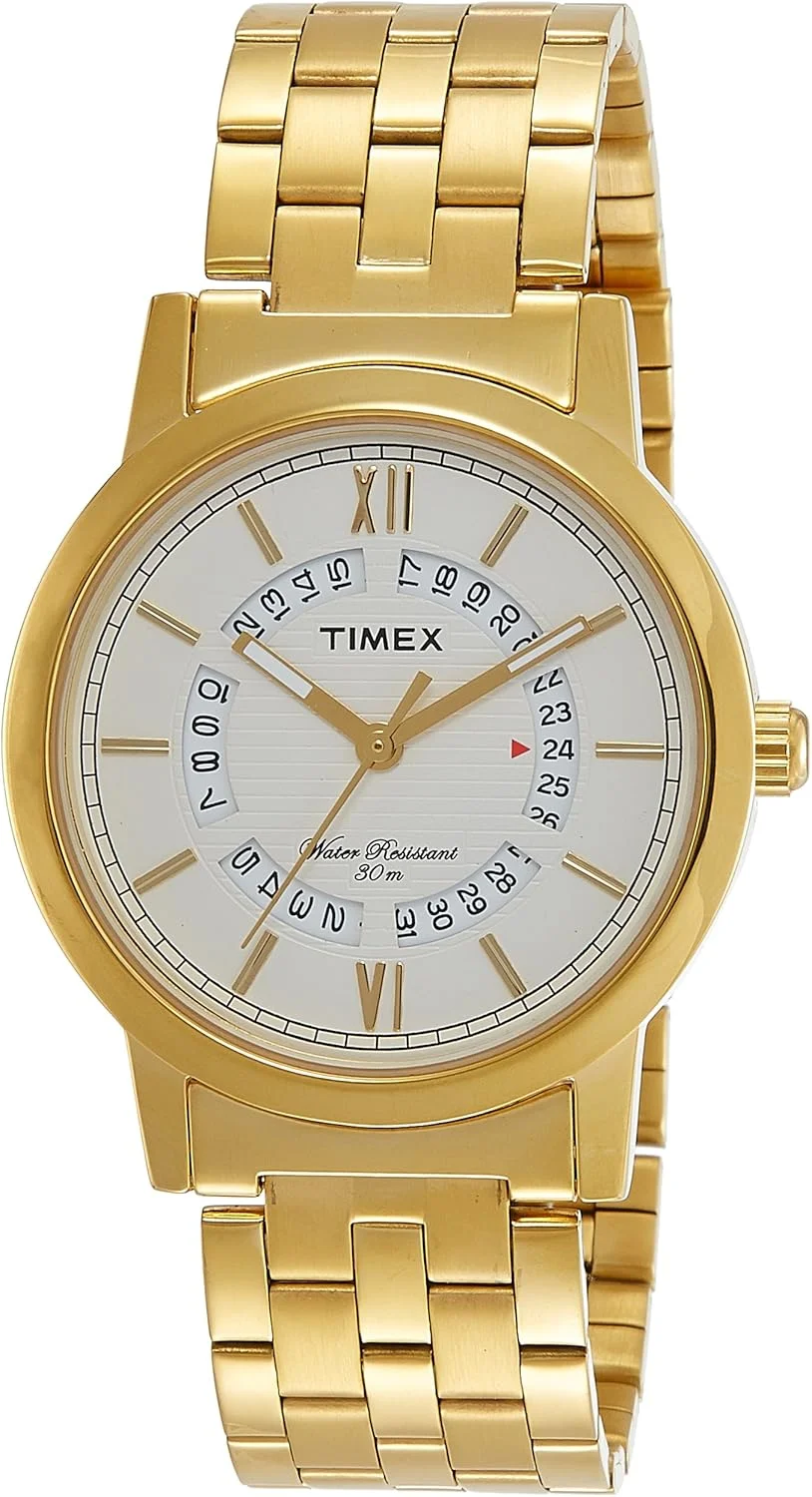 ساعت مچی آنالوگ مردانه TIMEX Classics با صفحه گرد و ضد آب، نقره ای