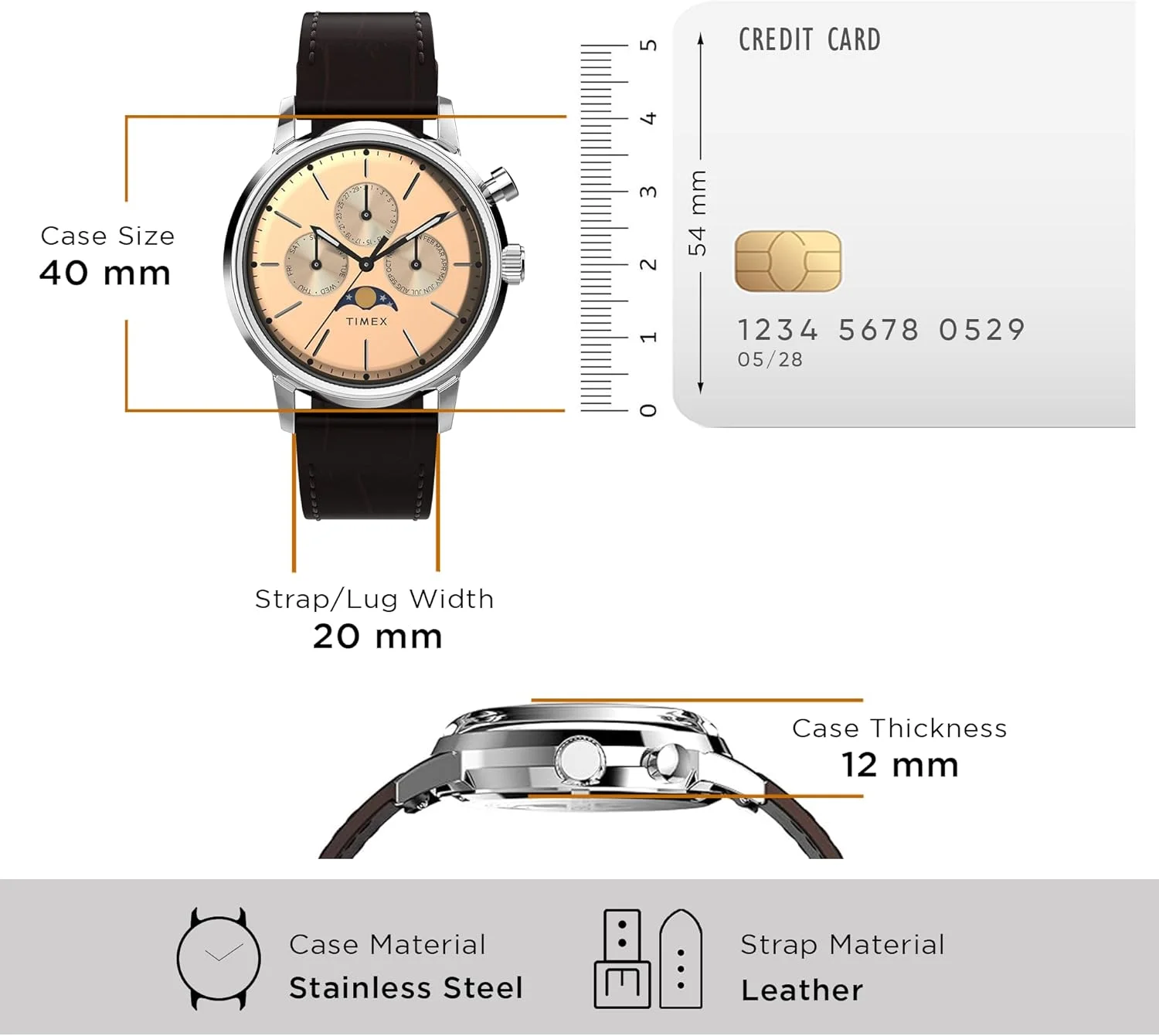 ساعت مچی آنالوگ مردانه TIMEX Marlin با صفحه گرد آبی و بند چرمی مشکی مقاوم در برابر آب - TW2W51200UJ