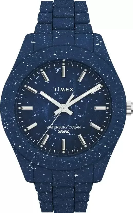 ساعت مچی آنالوگ مردانه TIMEX Trend با صفحه گرد آبی و بند پلاستیکی آبی مقاوم در برابر آب - TW2V37400