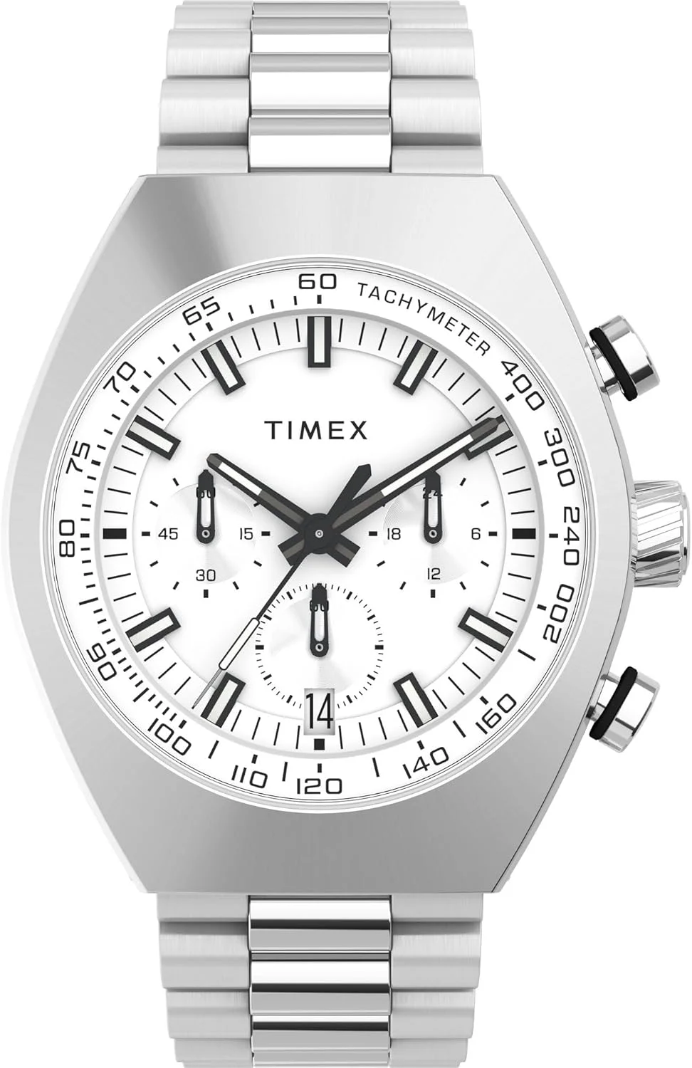 ساعت آنالوگ مردانه TIMEX Legacy با صفحه تونوی نقره ای و بند دستبند استیل ضد زنگ نقره ای مقاوم در برابر آب - TW2W22200UJ