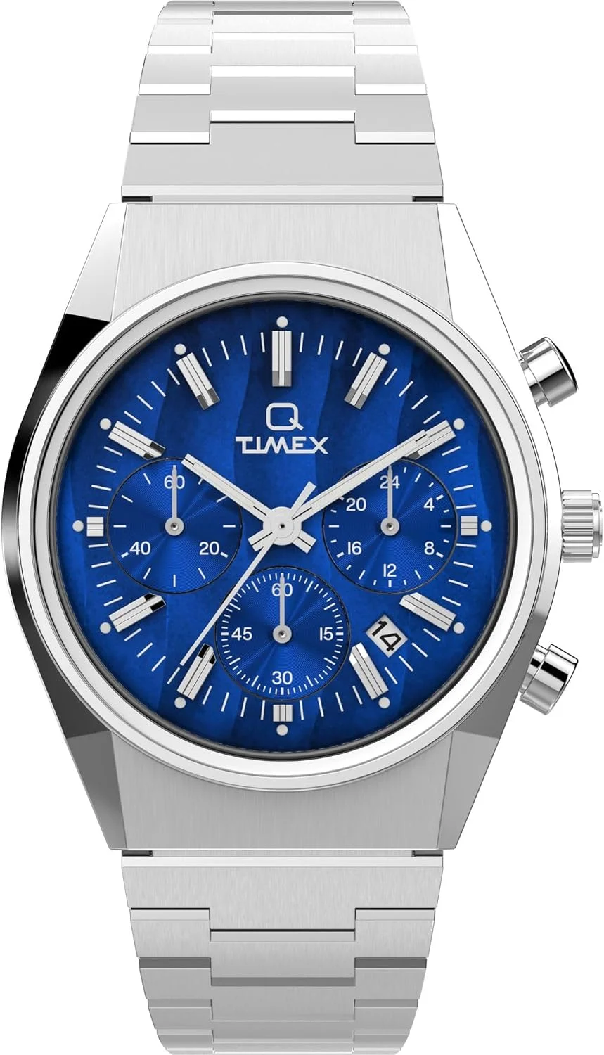 ساعت مچی آنالوگ مردانه TIMEX Falcon Eye با صفحه گرد آبی و بند استیل ضد زنگ نقره ای مقاوم در برابر آب - TW2W33700UJ