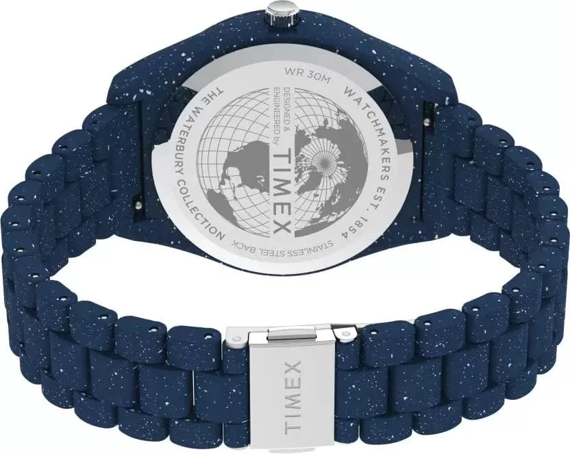 ساعت مچی آنالوگ مردانه TIMEX Trend با صفحه گرد آبی و بند پلاستیکی آبی مقاوم در برابر آب - TW2V37400