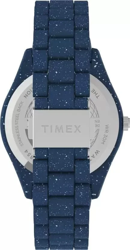 ساعت مچی آنالوگ مردانه TIMEX Trend با صفحه گرد آبی و بند پلاستیکی آبی مقاوم در برابر آب - TW2V37400