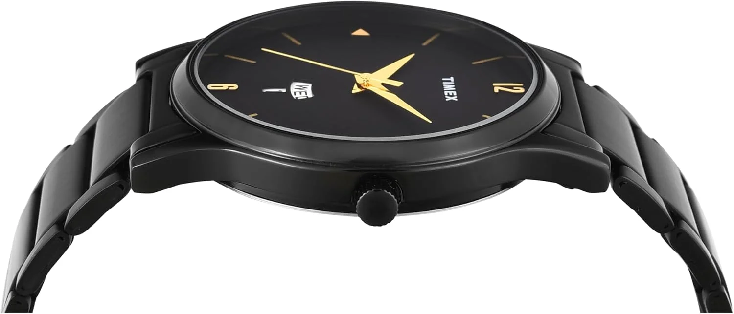ساعت مچی آنالوگ مردانه TIMEX Classics با صفحه گرد و ضد آب، مشکی-1، سایز ONE، کلاسیک