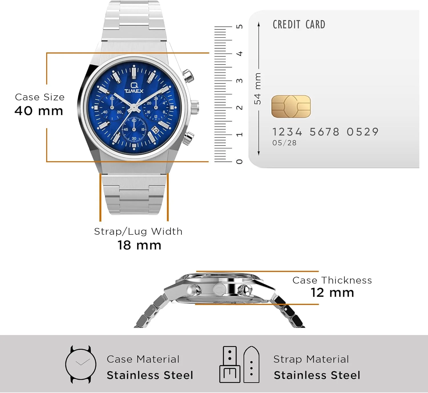 ساعت مچی آنالوگ مردانه TIMEX Falcon Eye با صفحه گرد آبی و بند استیل ضد زنگ نقره ای مقاوم در برابر آب - TW2W33700UJ