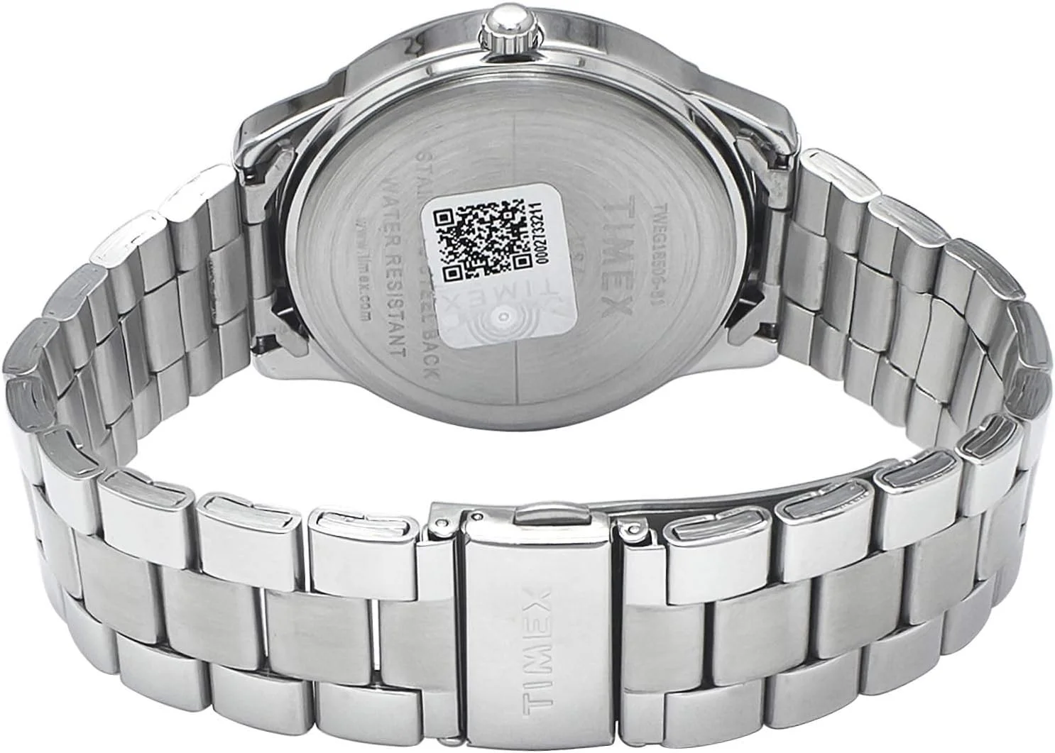 ساعت مچی آنالوگ مردانه TIMEX با صفحه گرد نقره ای و بند دستبندی استیل ضد زنگ نقره ای مقاوم در برابر آب - TWEG18506