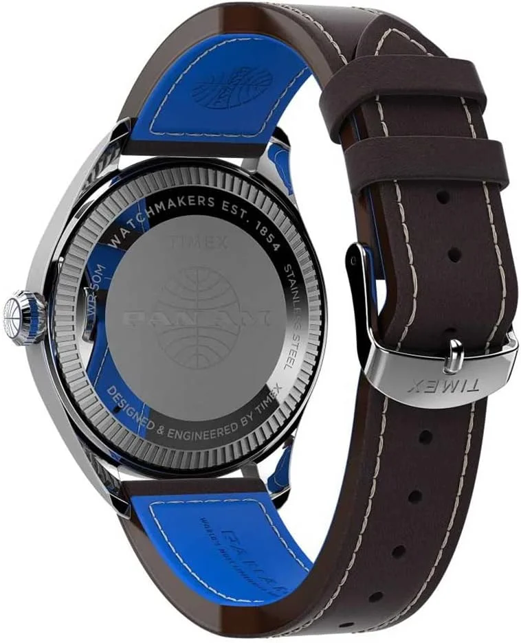 ساعت مچی مردانه Timex کوارتز با بند چرمی Pan Am