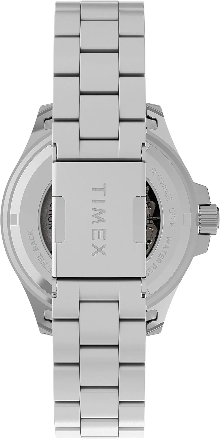 ساعت مچی مردانه اتوماتیک آنالوگ Timex TW2V72100 Harborside Coast، سایز 44 میلی متر، نقره ای