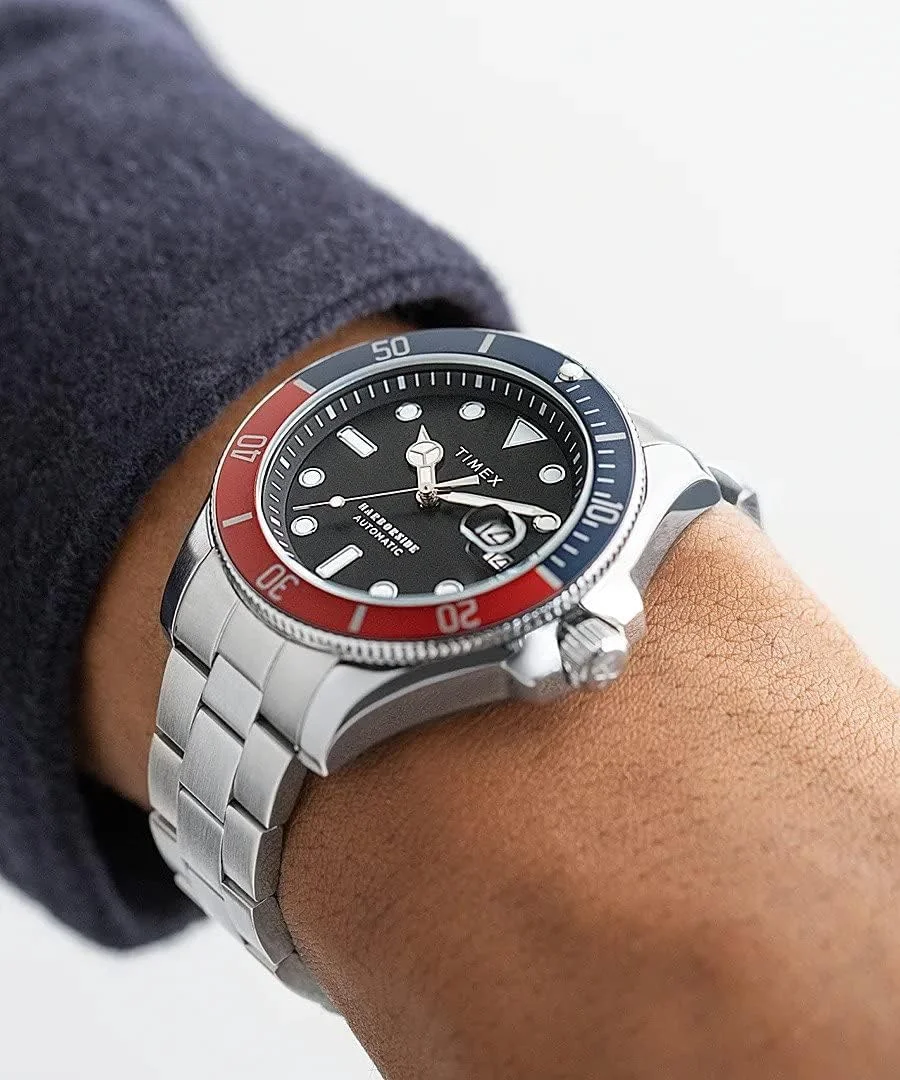 ساعت مچی مردانه اتوماتیک آنالوگ Timex TW2V72100 Harborside Coast، سایز 44 میلی متر، نقره ای