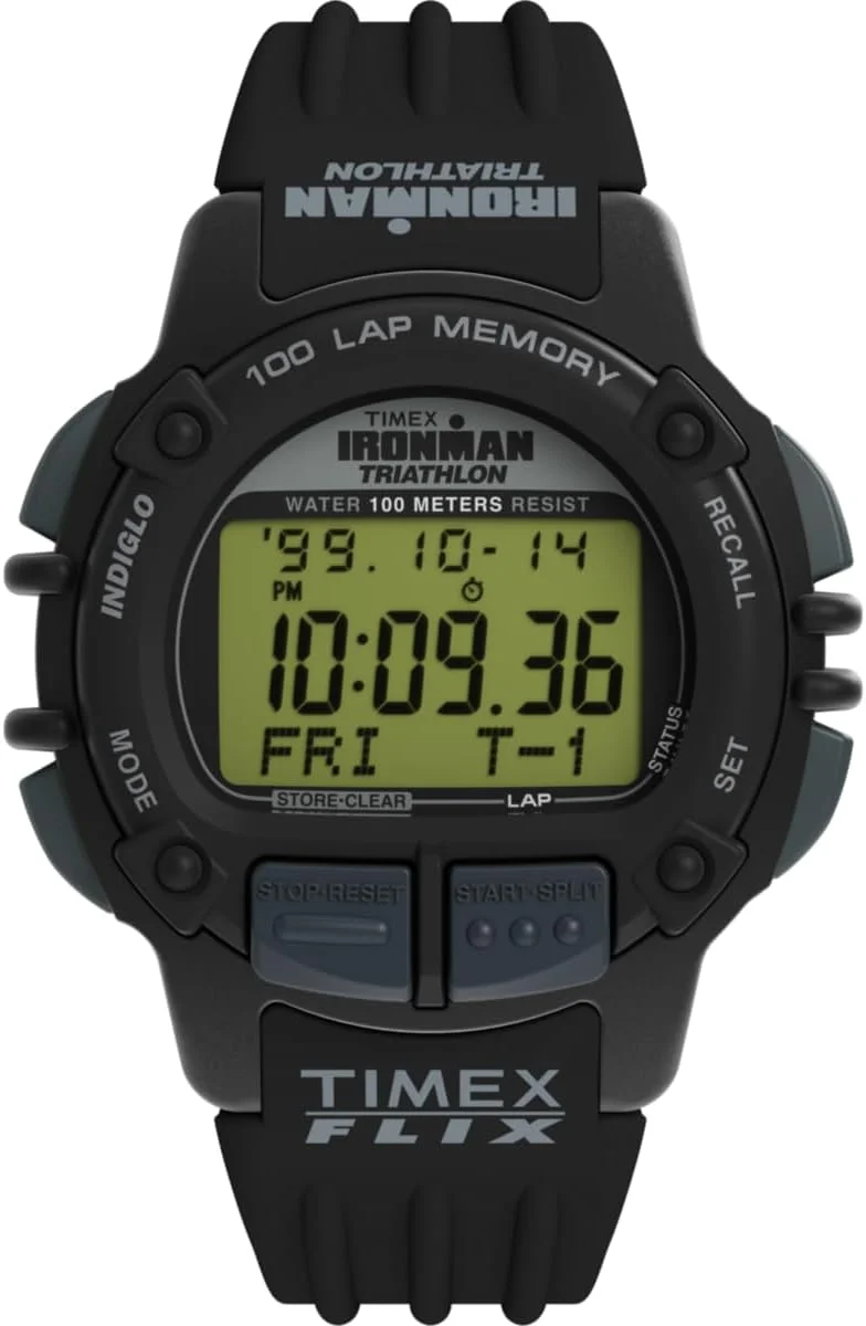 ساعت مچی دیجیتال مردانه Timex با بند پلاستیکی TW5M63000، مشکی، بند
