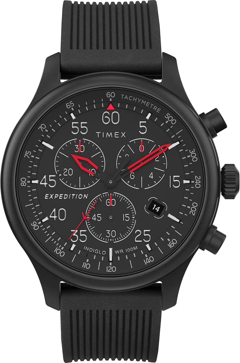 ساعت مچی مردانه Timex Expedition Field با قطر 43 میلی‌متر - بند قهوه‌ای صفحه مشکی بدنه خاکستری