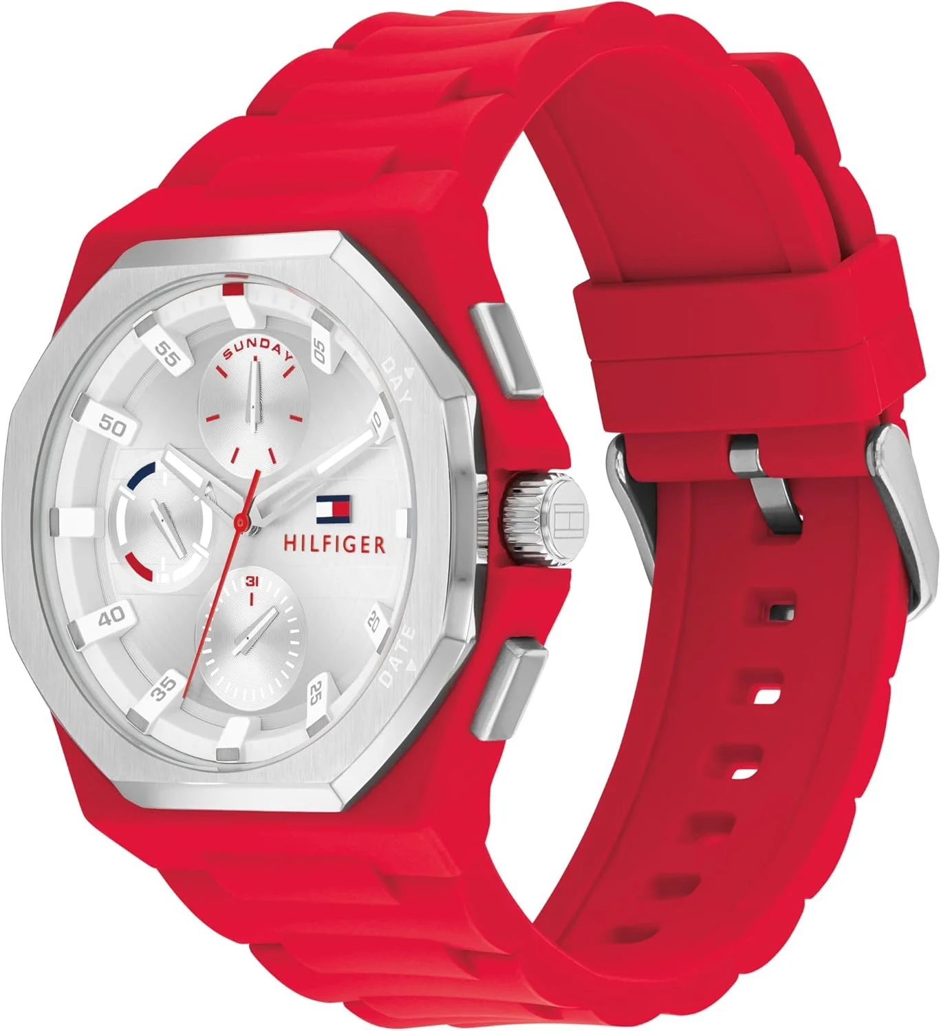 ساعت اسپرت مردانه تامی هیلفیگر - ساعت مچی سیلیکونی چند منظوره - مقاوم در برابر آب تا 5 ATM/50 متر - ساعت مد روز ممتاز برای همه مناسبت ها - 44 میلی متر