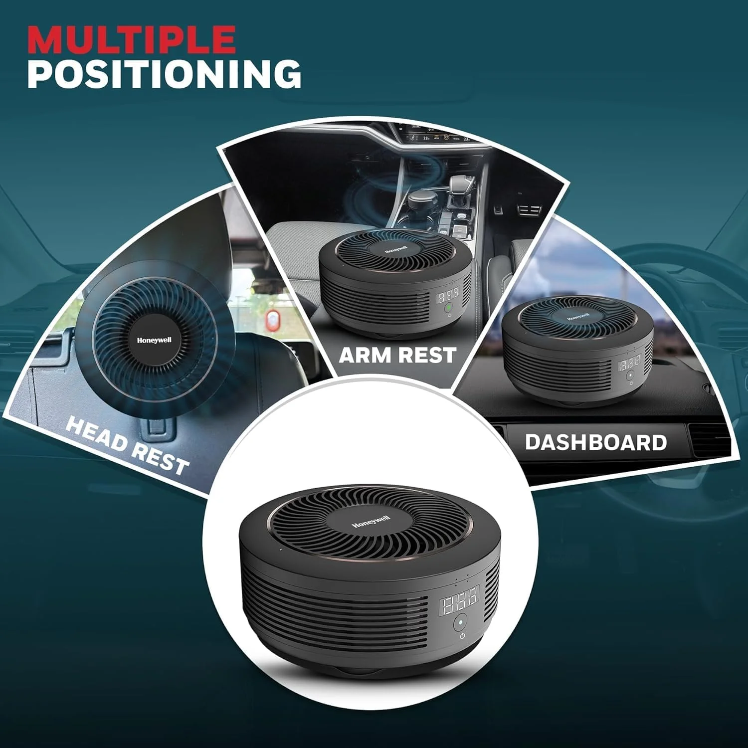 دستگاه تصفیه هوای خودرو Honeywell Move Pure 4، فیلتراسیون 3 در 1، فیلتر HEPA، حذف 99.99% ذرات PM2.5 و PM10، بو، VOC، گرد و غبار، دود و باکتری های مضر، 2 پورت USB، جمع و جور و نصب آسان دستگاه تصفیه هوای خودرو Honeywell Move Pure 4، فیلتراسیون 3 در 1، فیلتر HEPA، حذف 99.99% ذرات PM2.5 و PM10، بو، VOC، گرد و غبار، دود و باکتری های مضر، 2 پورت USB، جمع و جور و نصب آسان