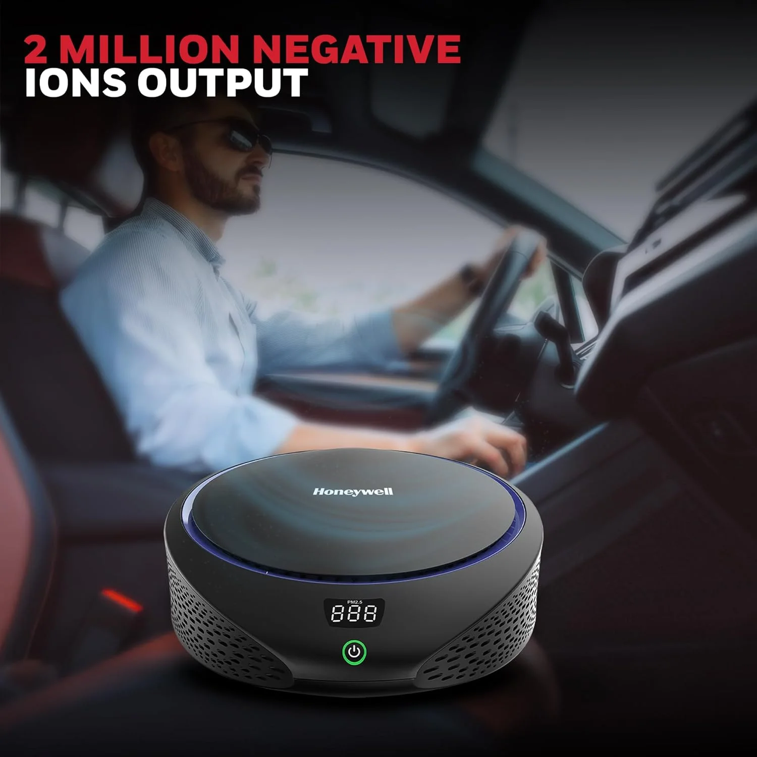 دستگاه تصفیه هوای خودرو Honeywell Move Pure5، فیلتراسیون 4 در 1، فیلتر HEPA، حذف 99.99% ذرات PM2.5 و PM10، بو، VOC، گرد و غبار، دود و باکتری های مضر، 3 پورت USB، نصب آسان و جمع و جور دستگاه تصفیه هوای خودرو Honeywell Move Pure5، فیلتراسیون 4 در 1، فیلتر HEPA، حذف 99.99% ذرات PM2.5 و PM10، بو، VOC، گرد و غبار، دود و باکتری های مضر، 3 پورت USB، نصب آسان و جمع و جور