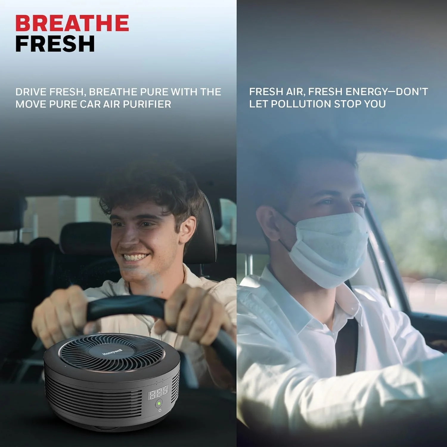 دستگاه تصفیه هوای خودرو Honeywell Move Pure 4، فیلتراسیون 3 در 1، فیلتر HEPA، حذف 99.99% ذرات PM2.5 و PM10، بو، VOC، گرد و غبار، دود و باکتری های مضر، 2 پورت USB، جمع و جور و نصب آسان دستگاه تصفیه هوای خودرو Honeywell Move Pure 4، فیلتراسیون 3 در 1، فیلتر HEPA، حذف 99.99% ذرات PM2.5 و PM10، بو، VOC، گرد و غبار، دود و باکتری های مضر، 2 پورت USB، جمع و جور و نصب آسان