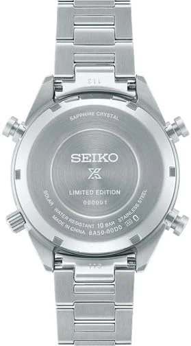 ساعت مچی عقربه‌ای مردانه سیکو SFJ009 - صفحه سفید، بند استیل نقره‌ای - شیشه سافایر خمیده، مقاوم در برابر آب تا عمق 100 متر