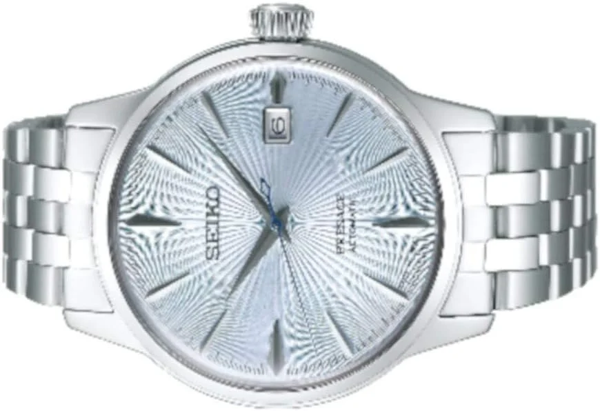 ساعت مچی آنالوگ مردانه سیکو Presage با بند استیل ضد زنگ صفحه نقره ای SRPE19J1، نقره ای