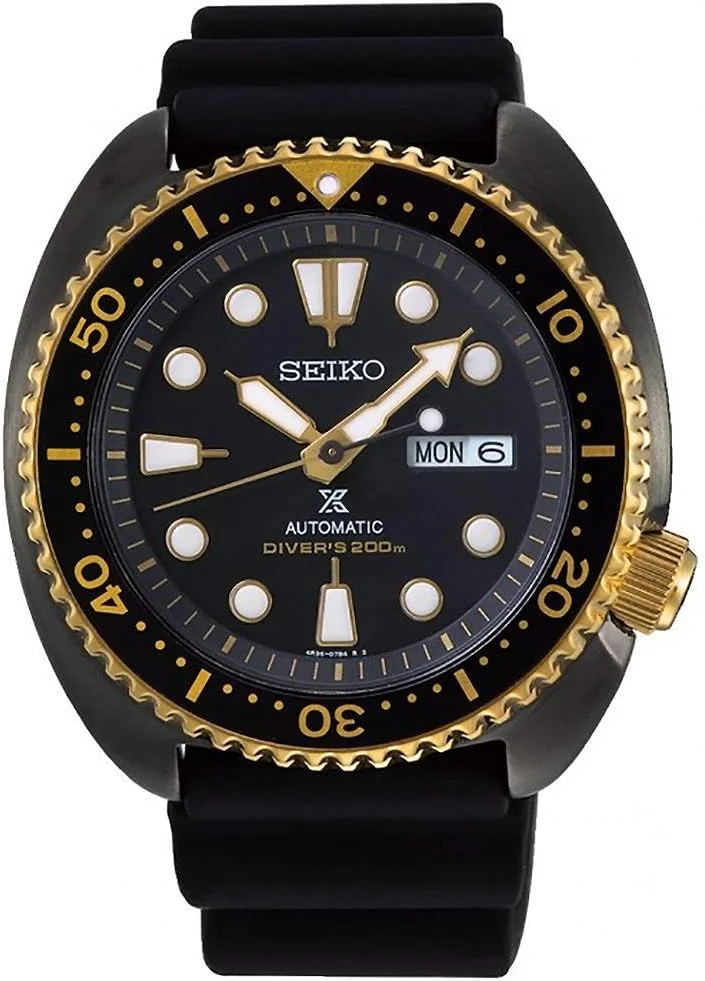 ساعت مچی اتوماتیک غواصی سیکو Prospex Turtle Black Gold Special Edition با مقاومت 200 متری مدل SRPD46K1