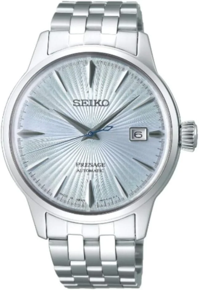 ساعت مچی آنالوگ مردانه سیکو Presage با بند استیل ضد زنگ صفحه نقره ای SRPE19J1، نقره ای
