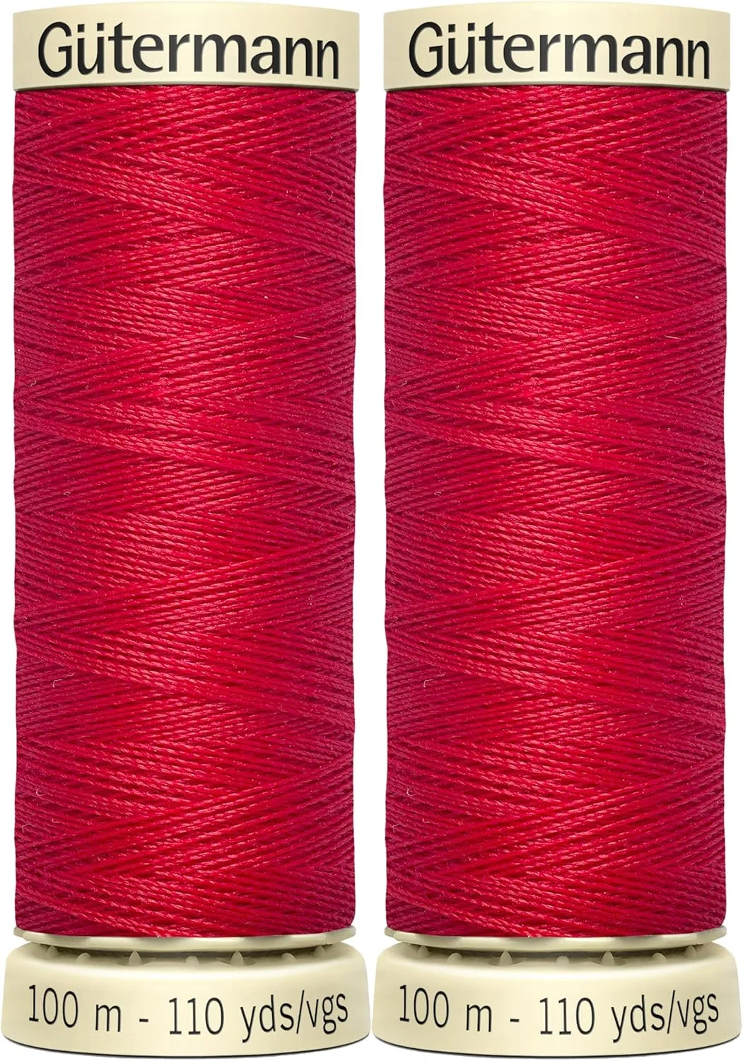2 عدد نخ خیاطی 100 متری Gutermann Sew-All پلی استر برای خیاطی دستی یا ماشینی، قرمز جگری 0156 - بسته بندی شده توسط فروشگاه GetInStyle