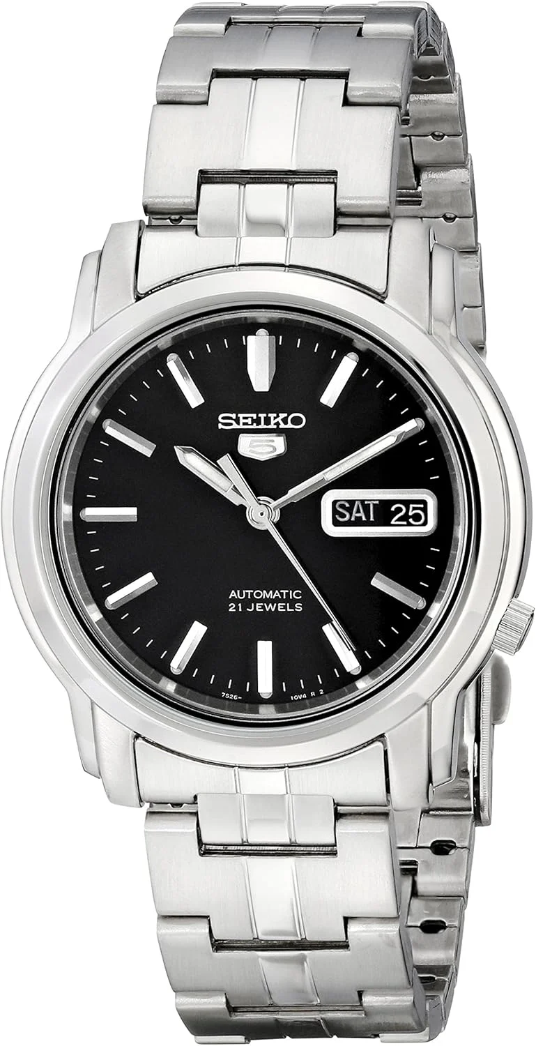 ساعت مچی مردانه سیکو SNKK71 Seiko 5 اتوماتیک استیل با صفحه مشکی