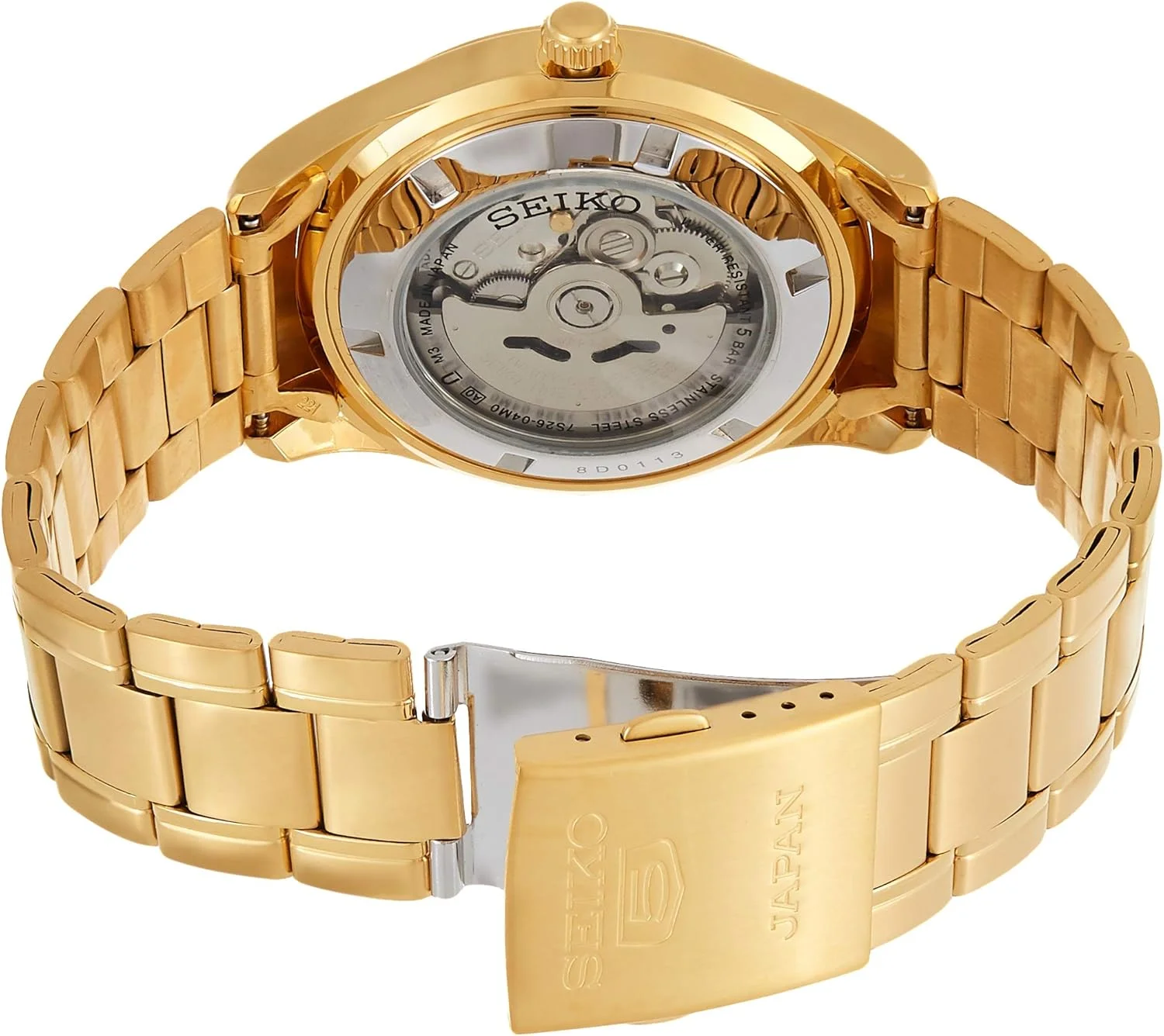 ساعت مچی اتوماتیک مردانه سیکو، نمایشگر آنالوگ و بند استیل ضد زنگ SNKN96J1