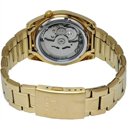 ساعت مچی مردانه سیکو SNKL58 Seiko 5 با قاب و بند استیل طلایی و صفحه سفید با نمایشگر روز و تاریخ ساعت مچی مردانه سیکو SNKL58 Seiko 5 با قاب و بند استیل طلایی و صفحه سفید با نمایشگر روز و تاریخ