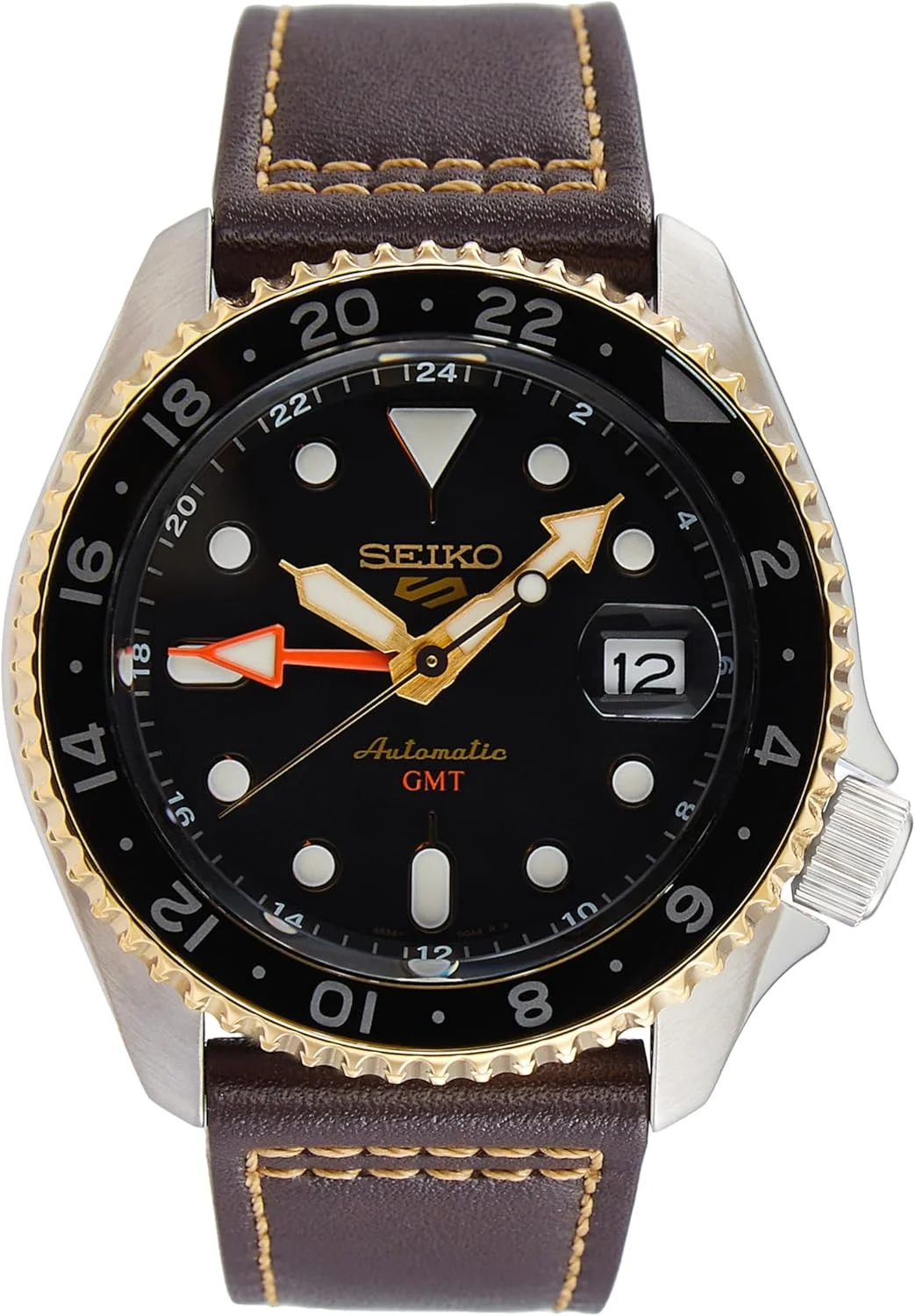 ساعت مچی مردانه سیکو SSK036K1 5 Sports Automatic GMT، نقره ای، بند