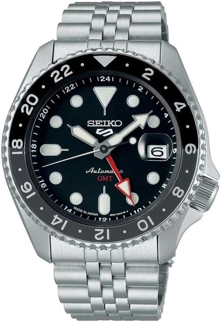 ساعت مچی مردانه سیکو 5 اسپرت SSK GMT صفحه مشکی اتوماتیک مدل SSK001K1