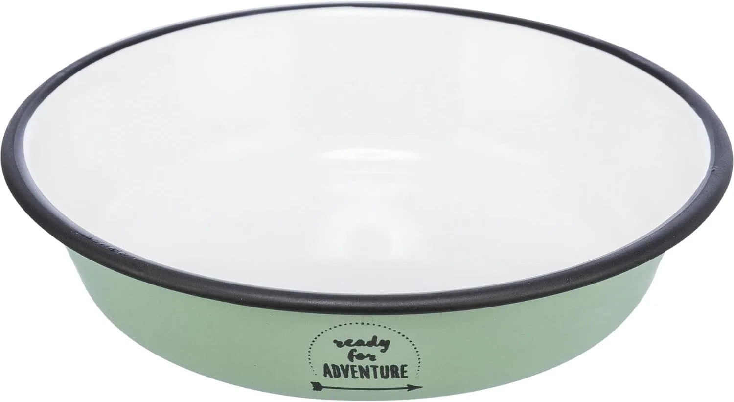 کاسه گربه استیل ضد زنگ کم عمق Trixie Ready for Adventure Enamel - سبز / 12 سانتی متر