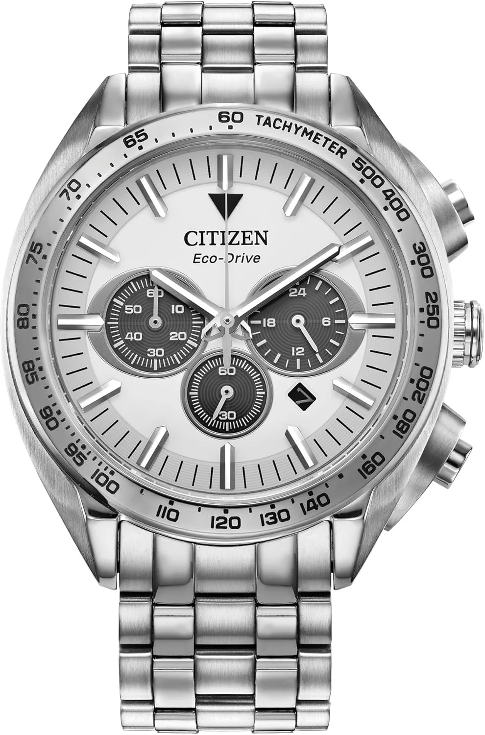 ساعت مچی مردانه سیتیزن مدل Eco-Drive Sport Luxury Carson، بدنه و بند استیل ضد زنگ، کرنوگراف