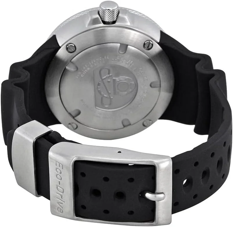 ساعت مچی مردانه سیتیزن Promaster Dive Eco-Drive، سه عقربه تاریخ دار، بند پلی اورتان، دارای گواهینامه ISO، شیشه منحنی ضد انعکاس، قاب و تاج پیچی