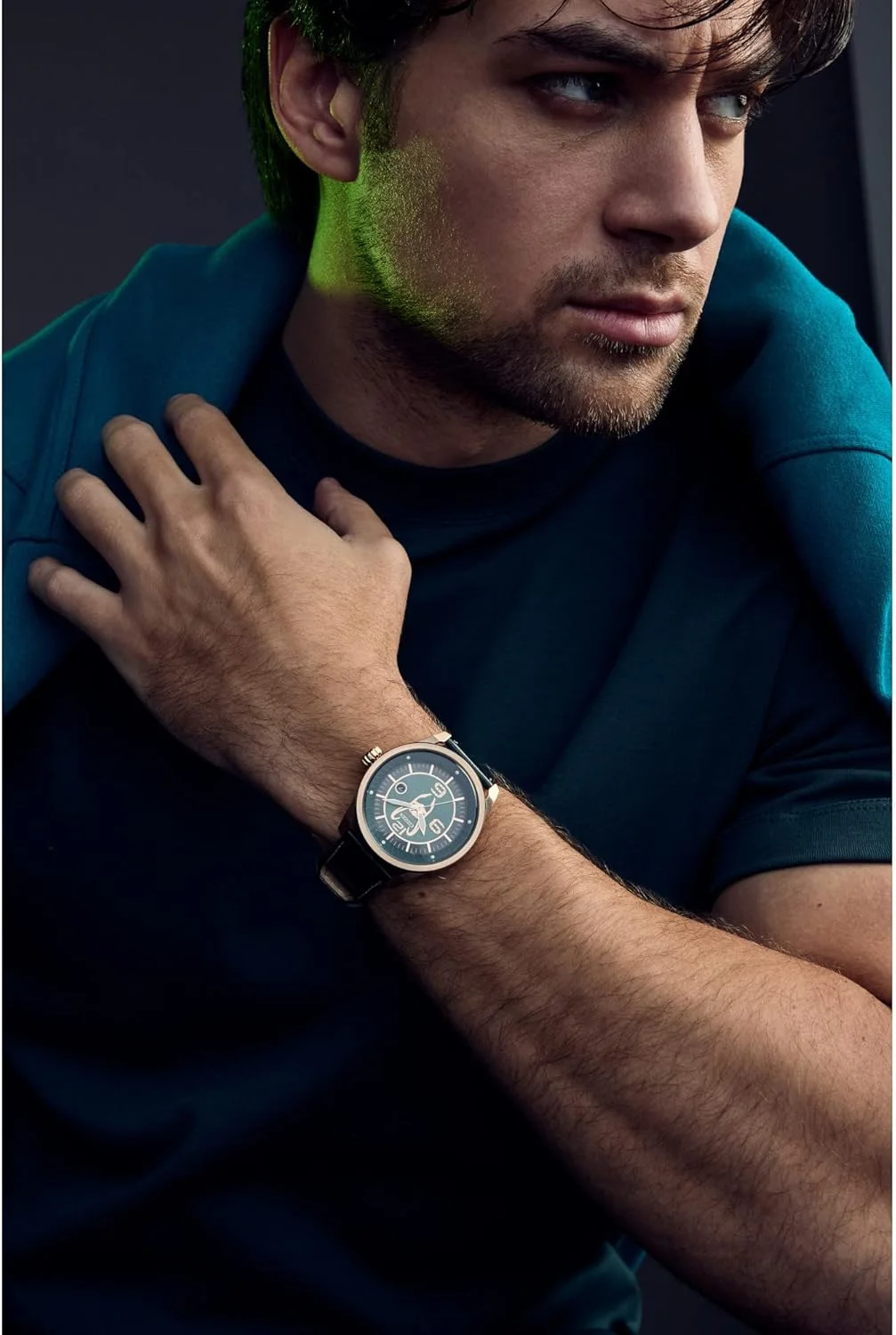 ساعت مردانه سیتیزن اکو-درایو مارول لوکی با قاب استیل طلایی و بند چرمی بافتدار سبز (مدل: AW1363-06W)، رزگلد، مارول لوکی ساعت مردانه سیتیزن اکو-درایو مارول لوکی با قاب استیل طلایی و بند چرمی بافتدار سبز (مدل: AW1363-06W)، رزگلد، مارول لوکی