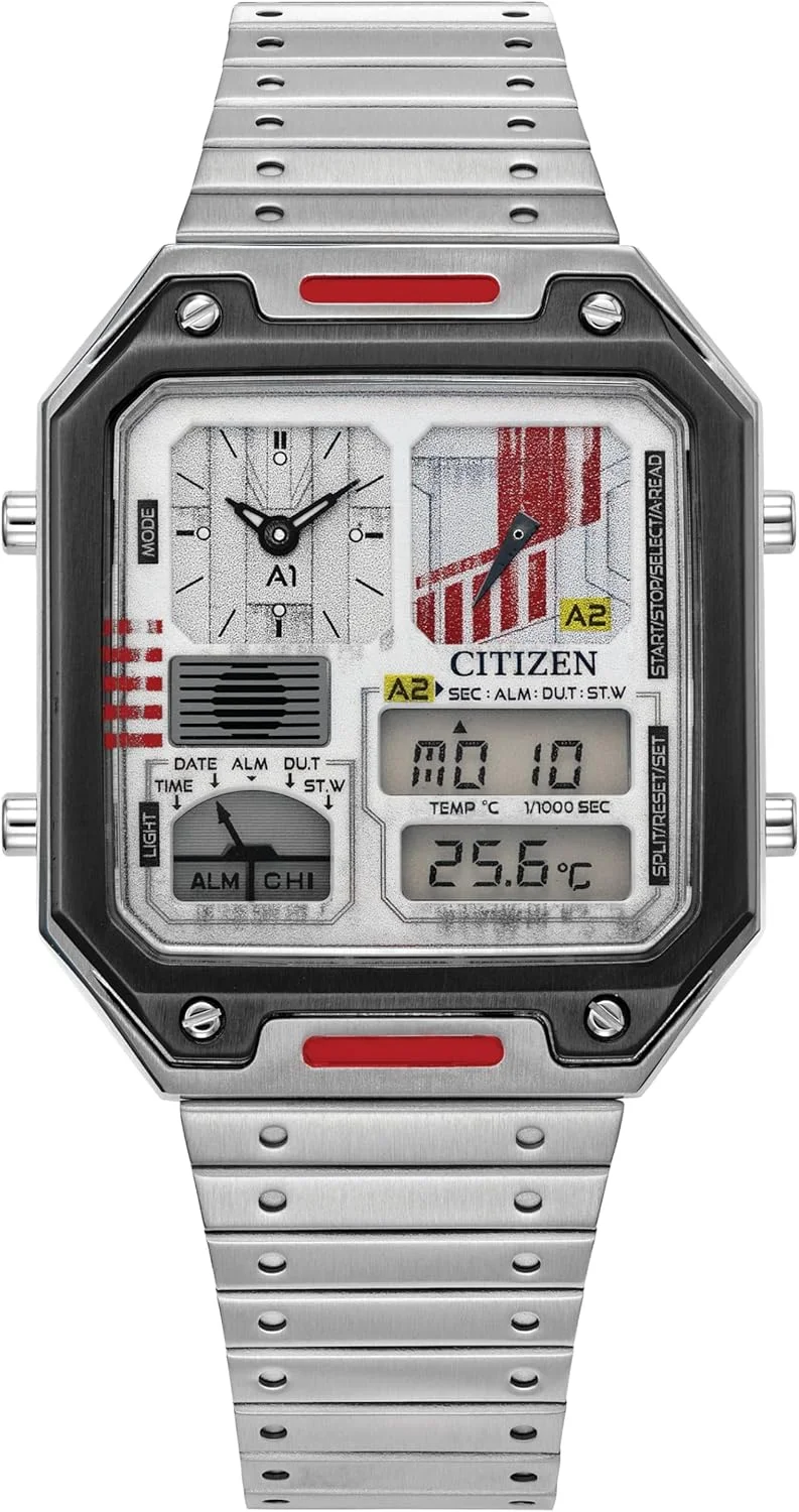 ساعت مچی مردانه سیتیزن مدل Star Wars Vintage Ana-Digi Quartz با بدنه استیل ضد زنگ، مستطیلی
