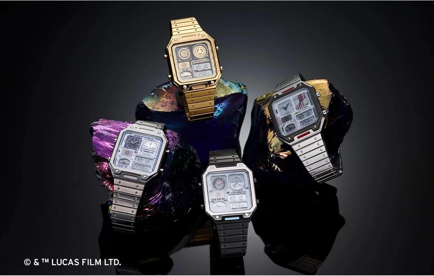 ساعت مچی مردانه سیتیزن مدل Star Wars Vintage Ana-Digi Quartz با بدنه استیل ضد زنگ، مستطیلی