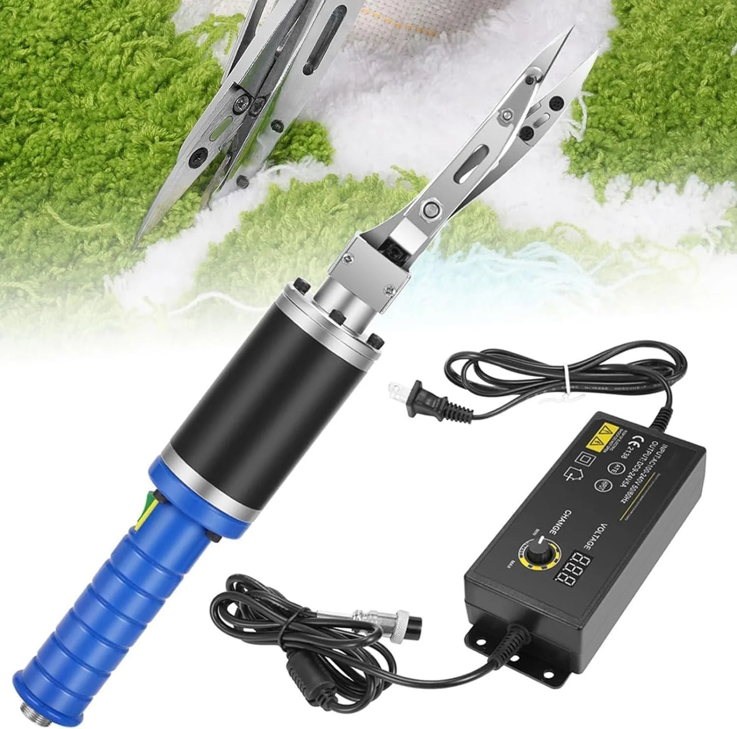 قیچی حکاکی فرش برقی X&Z-XAOY، قیچی برقی پارچه با لوازم یدکی (1 جفت تیغه، 2 عدد ذغال) برای فرش، سرعت قابل تنظیم 0 تا 4000 دور در دقیقه قیچی حکاکی فرش برقی X&Z-XAOY، قیچی برقی پارچه با لوازم یدکی (1 جفت تیغه، 2 عدد ذغال) برای فرش، سرعت قابل تنظیم 0 تا 4000 دور در دقیقه