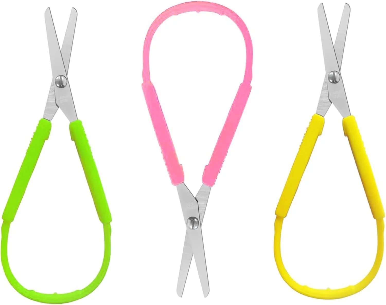 قیچی فشاری YYaaloa، قیچی حلقه ای پشتیبانی چپ دست برای کودکان نوپا، قیچی آموزشی پیش دبستانی با طراحی تطبیقی 8 اینچی (3 عدد، سبز+صورتی+زرد) قیچی فشاری YYaaloa، قیچی حلقه ای پشتیبانی چپ دست برای کودکان نوپا، قیچی آموزشی پیش دبستانی با طراحی تطبیقی 8 اینچی (3 عدد، سبز+صورتی+زرد)